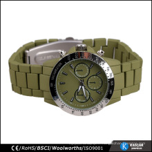 Bracelet vert de l'armée japonais quartz mens watch tachymeter, chronographe watch mens